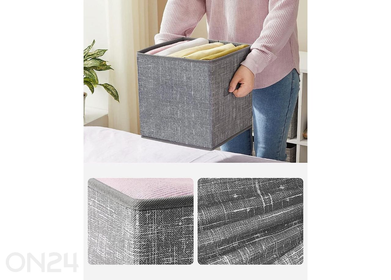 Набор из 6 коробок для хранения, серые увеличить