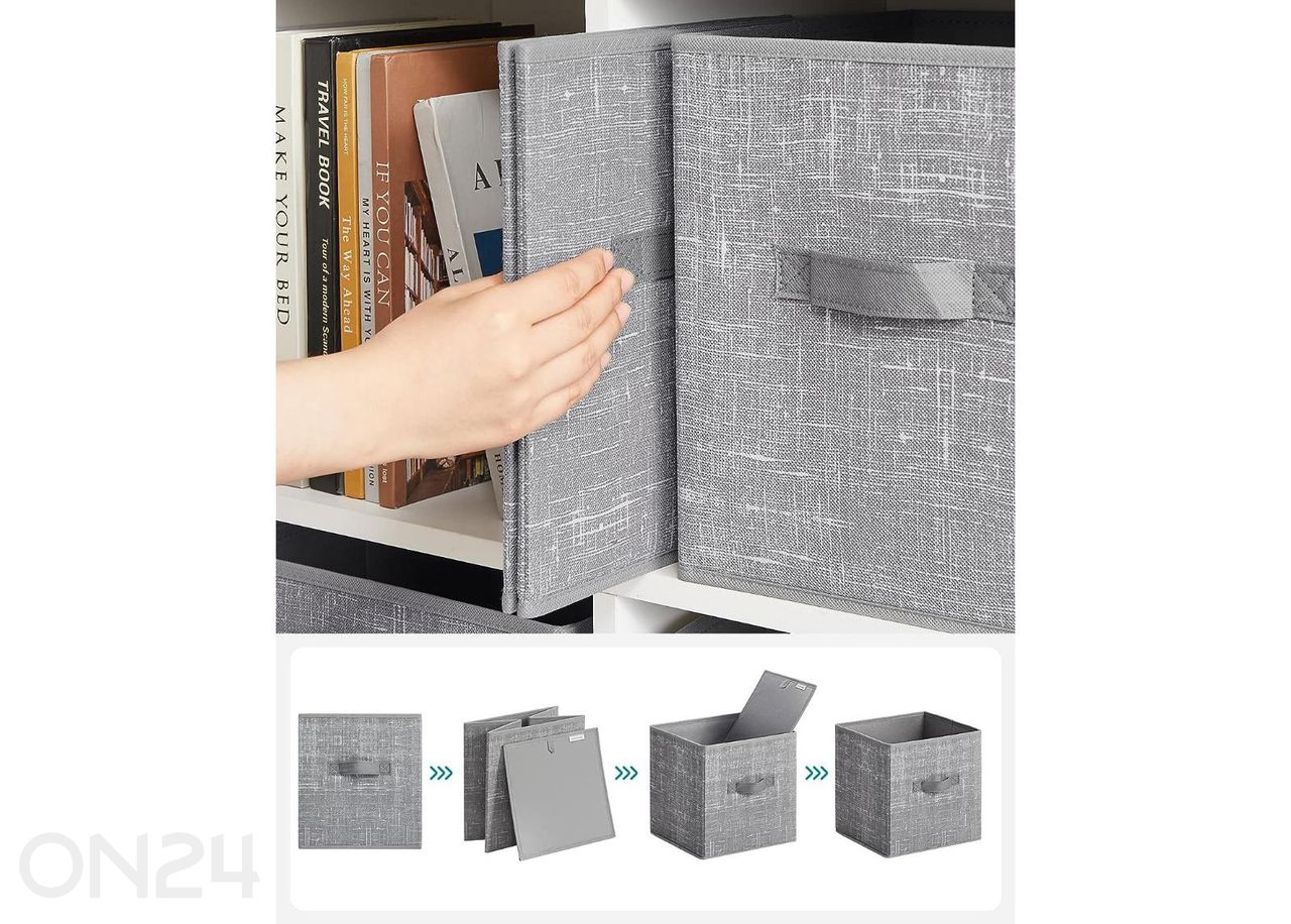 Набор из 6 коробок для хранения, серые увеличить