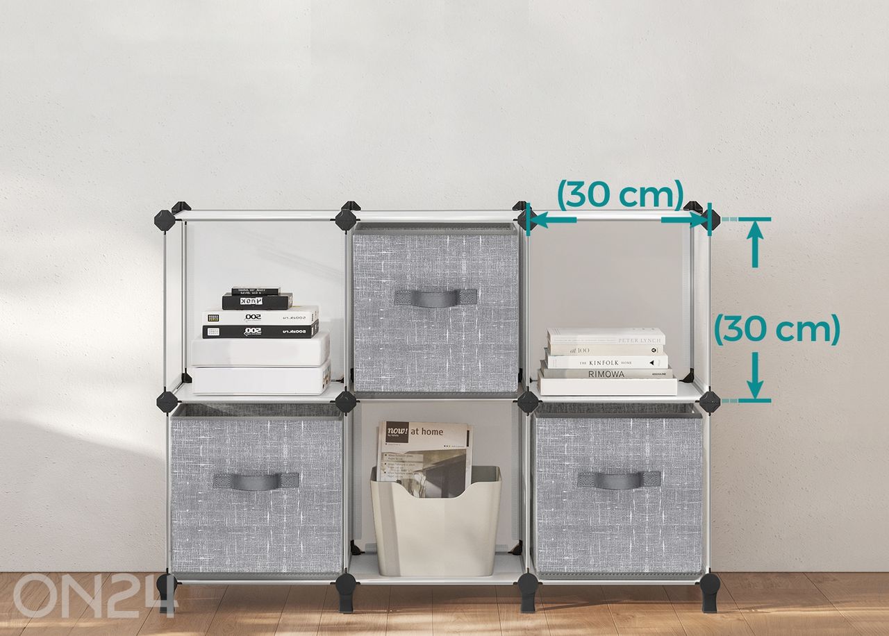 Набор из 6 коробок для хранения, серые увеличить