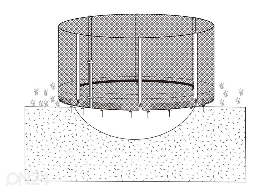 Наземный встроенный батут с защитной сеткой 3,05 м увеличить