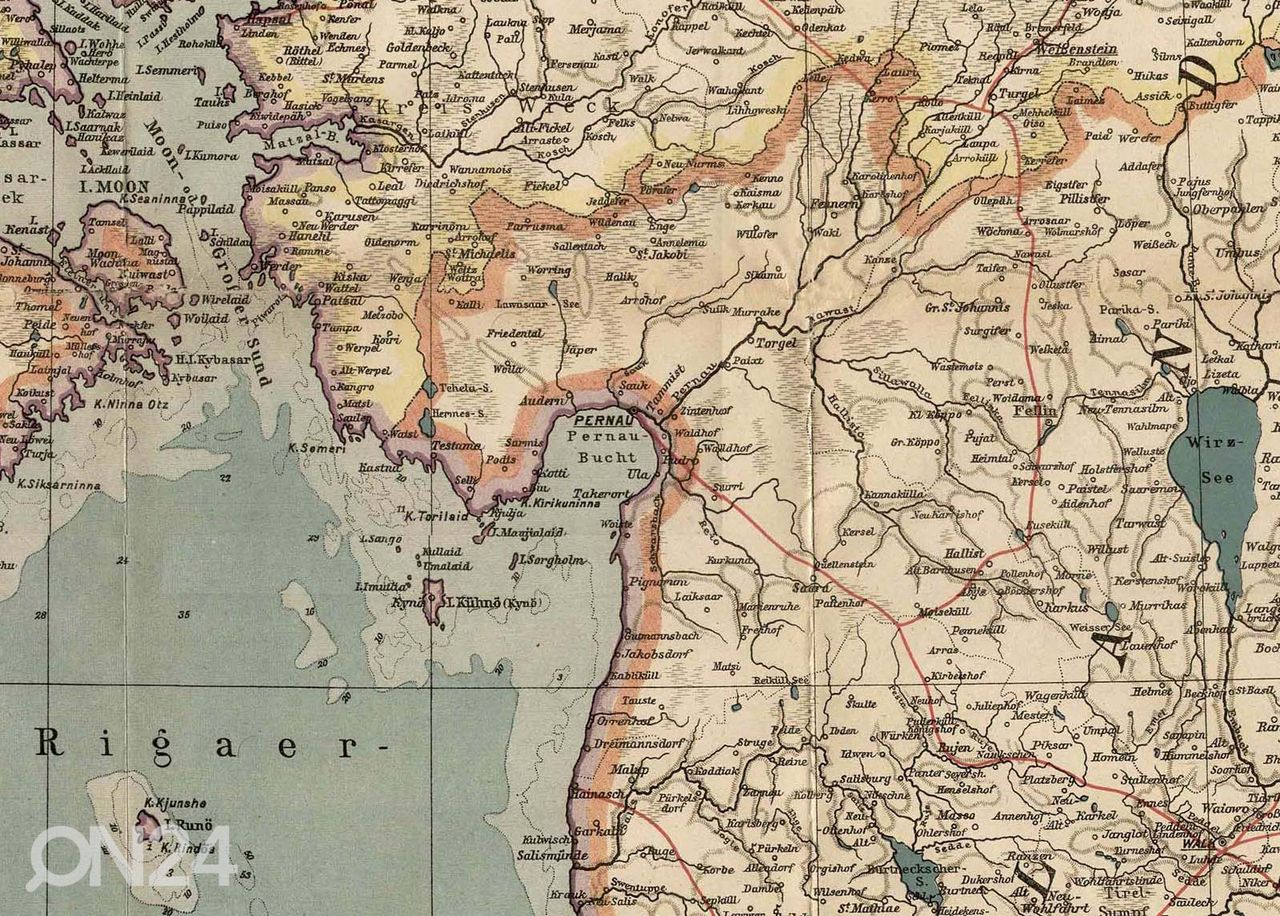 Настенная карта Regio Generalkarte des Baltenlandes увеличить