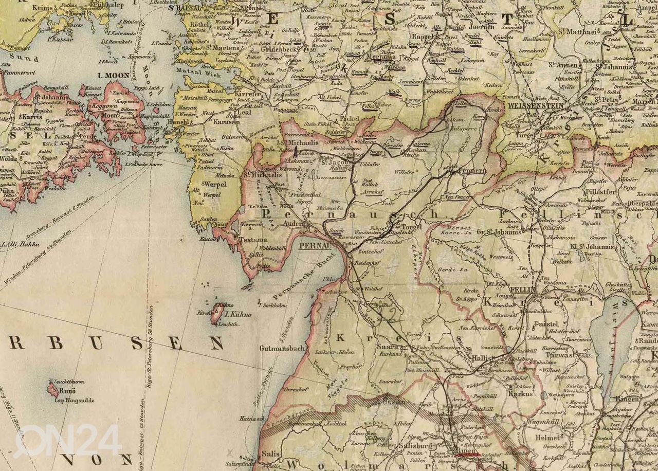 Настенная карта Regio Liv-Est-Kurland 1898 увеличить