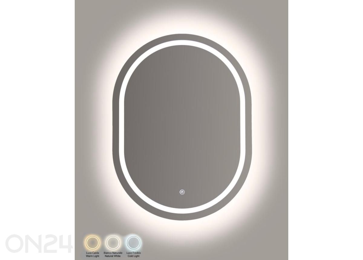 Настенное зеркало LED 60x8 см, серебристое увеличить