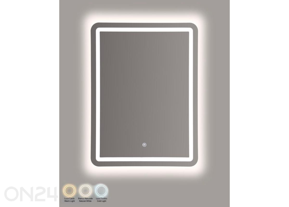 Настенное зеркало LED 60x80 см, серебристое увеличить