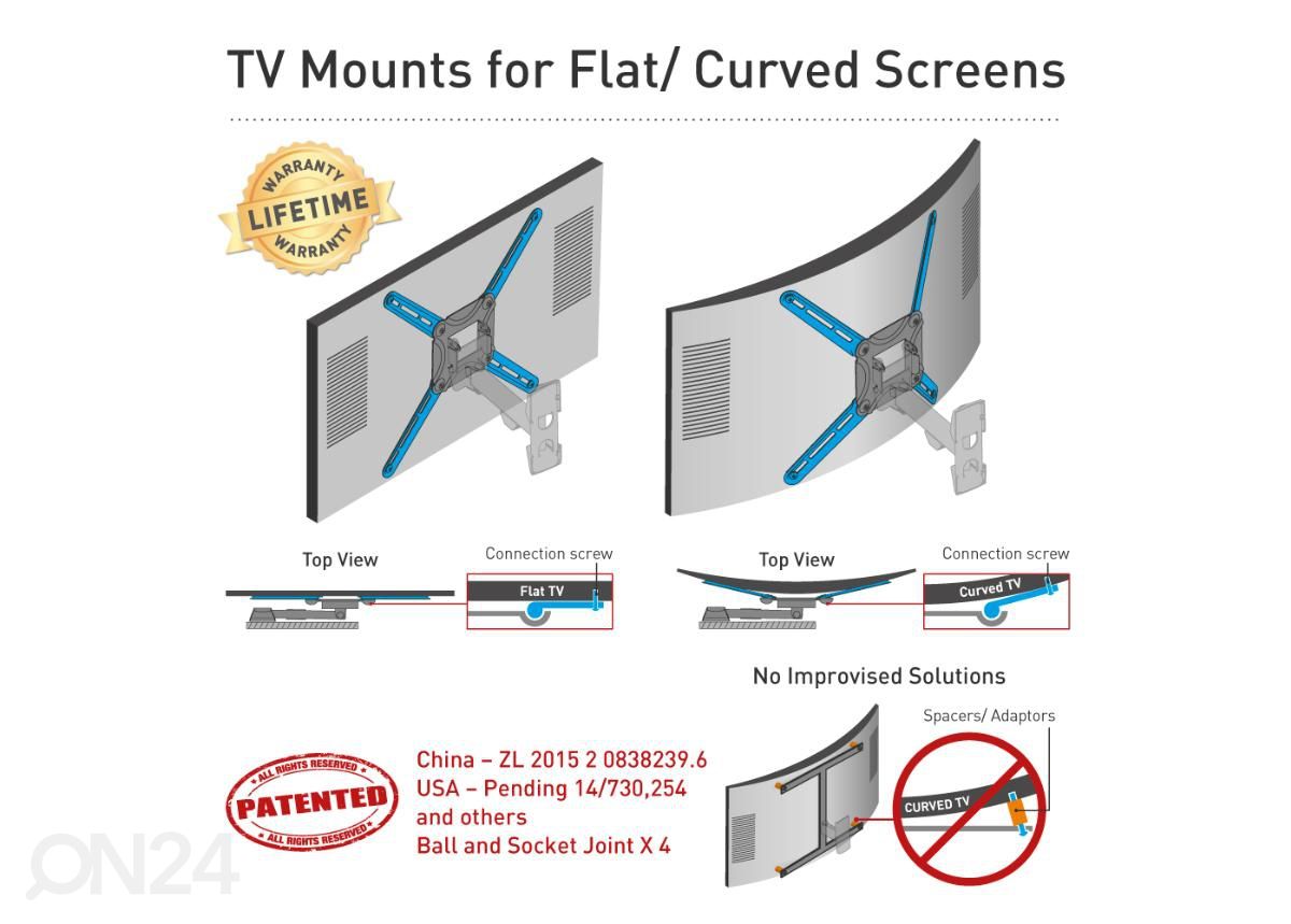 Настенное крепление для телевизора Barkan 4800.B 32 "- 90" увеличить