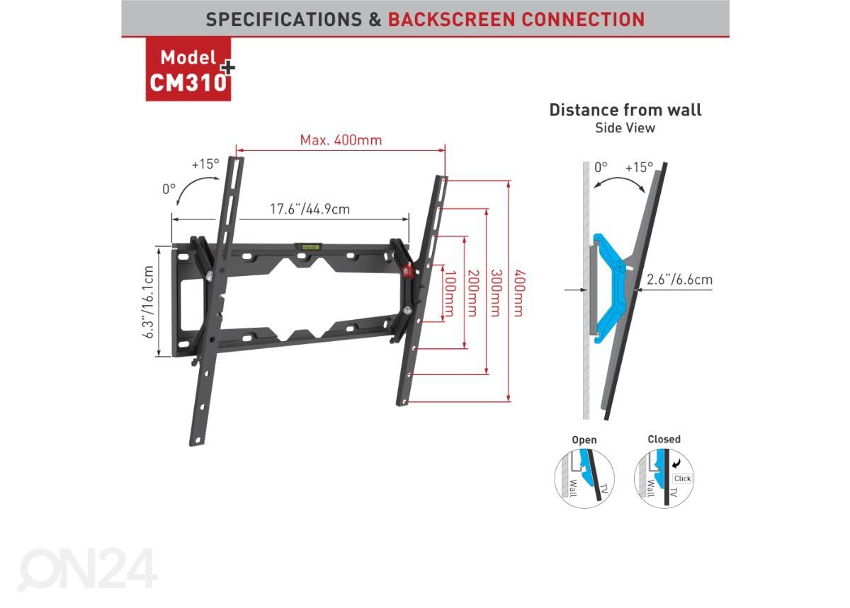 Настенное крепление для телевизора Barkan CM310.B 29 "- 65" увеличить