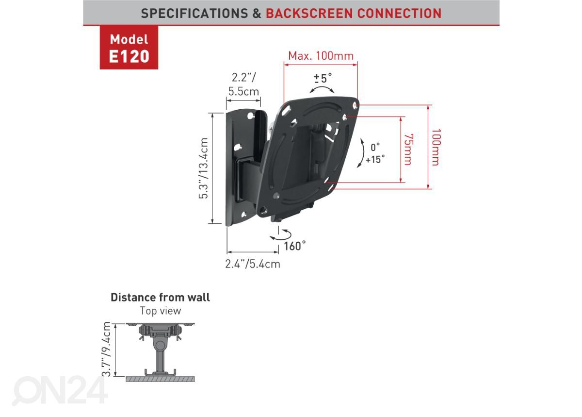 Настенное крепление для телевизора Barkan E120.B 13 "- 29" увеличить