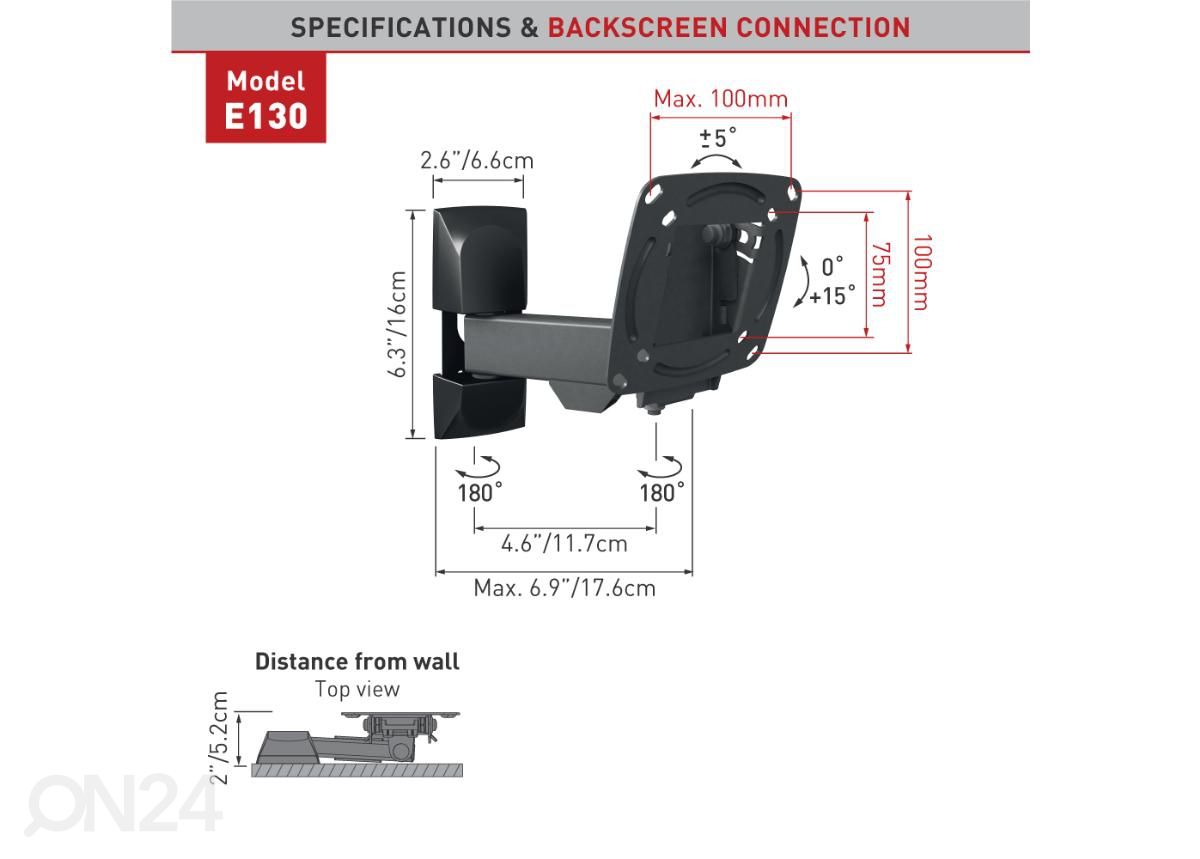 Настенное крепление для телевизора Barkan E130.B 13 "- 29" увеличить