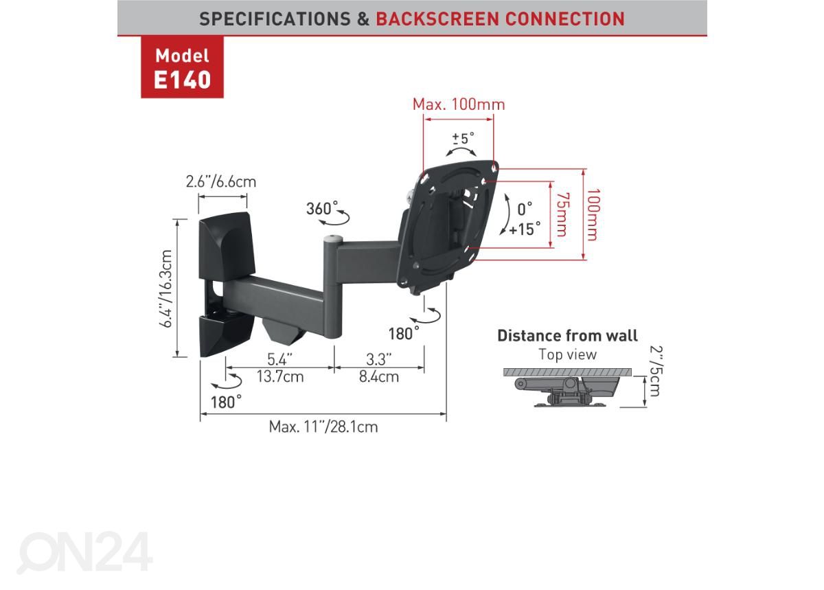 Настенное крепление для телевизора Barkan E140.B 13"- 29" увеличить