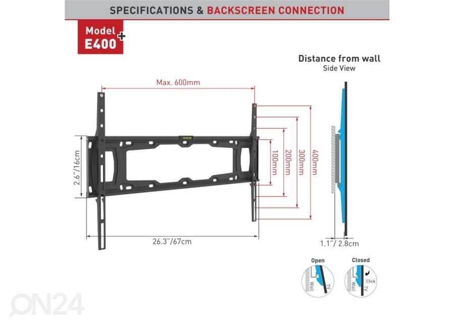 Настенное крепление для телевизора Barkan E400 + .B 32 "- 90" увеличить