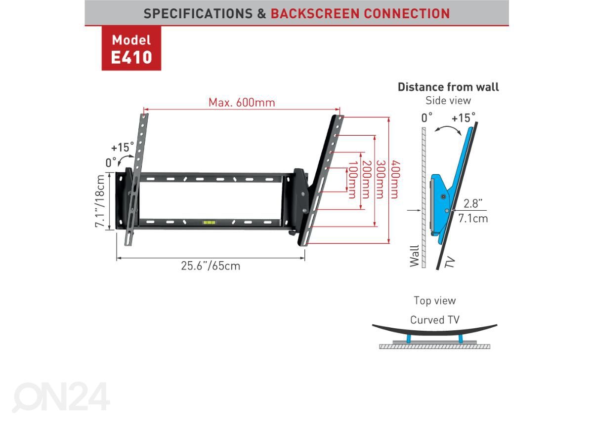 Настенное крепление для телевизора Barkan E410.B 32"- 90" увеличить