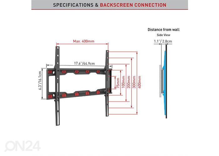 Настенное крепление для телевизора Barkan ND300.B 19 "- 65", для гипсовой стены увеличить