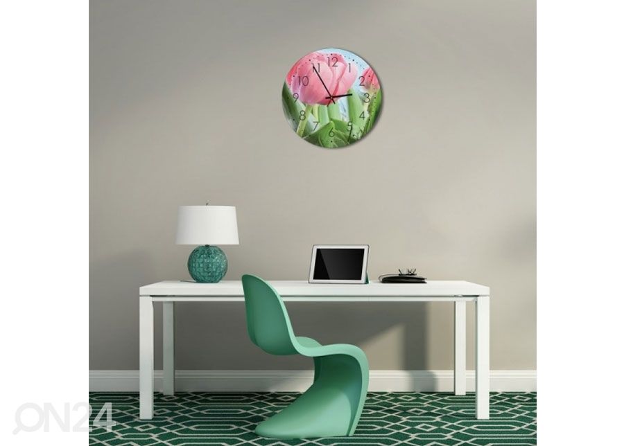 Настенные часы с картиной Pink tulips увеличить