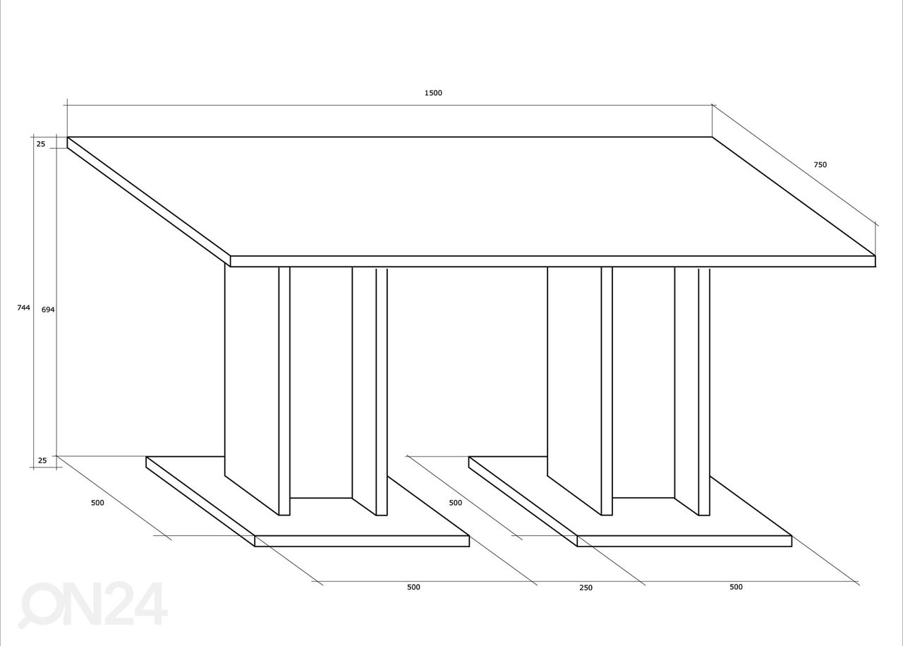 Обеденный стол Leap 75x150 cm увеличить