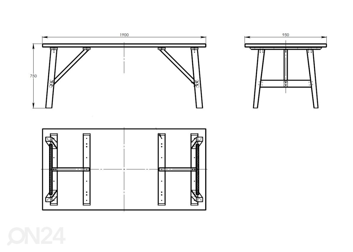 Обеденный стол Rustiiki 190x95 cm увеличить