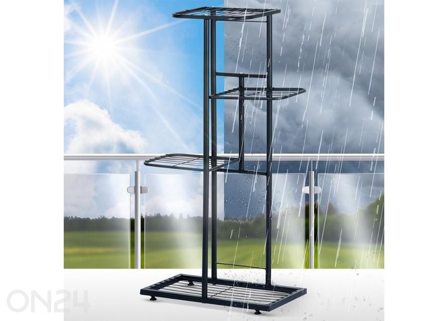 Подставка для цветов с 4 уровнями, черная увеличить