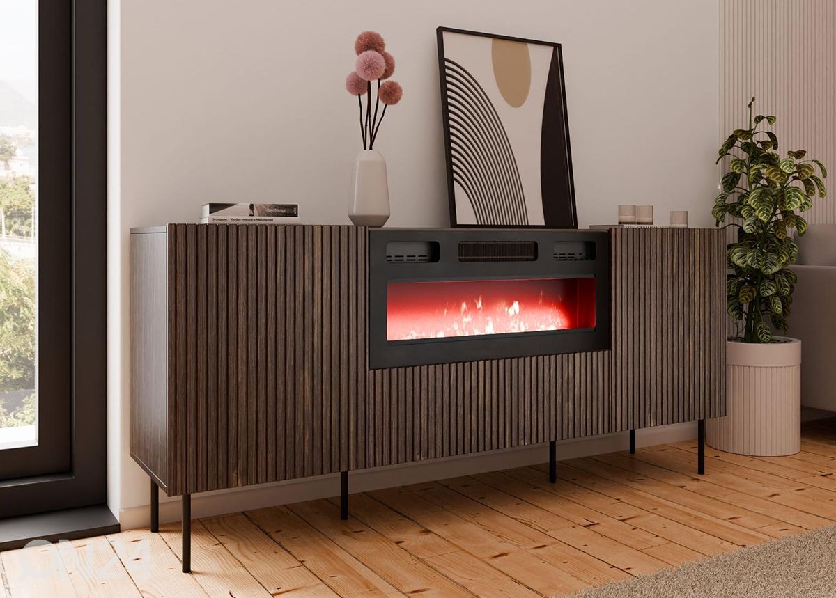 Подставка под ТВ с электрокамином 180 см увеличить