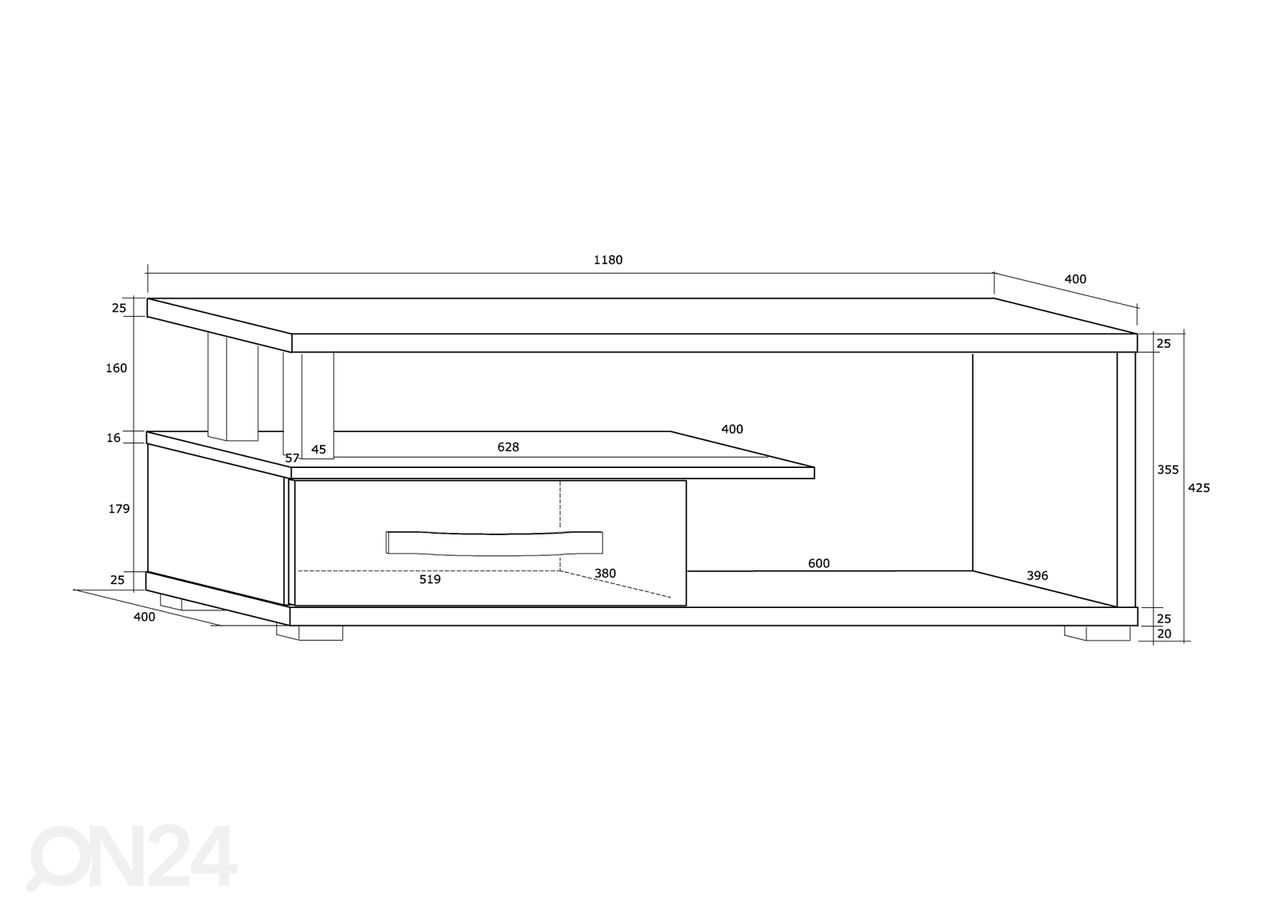 Подставка под ТВ Cloghroe 118 cm увеличить