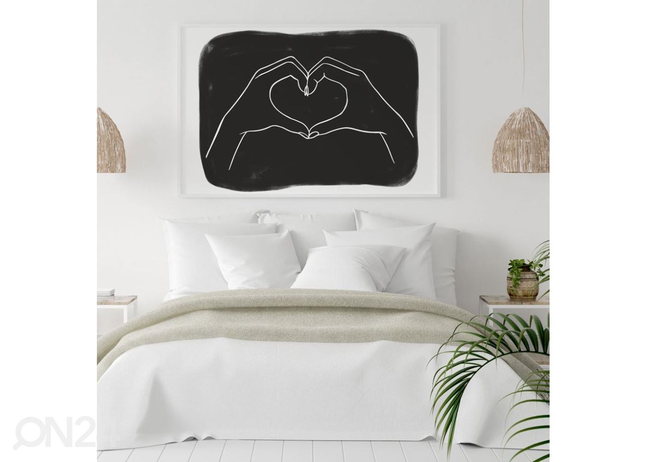 Постер Черно-белое сердце 30х40 см увеличить