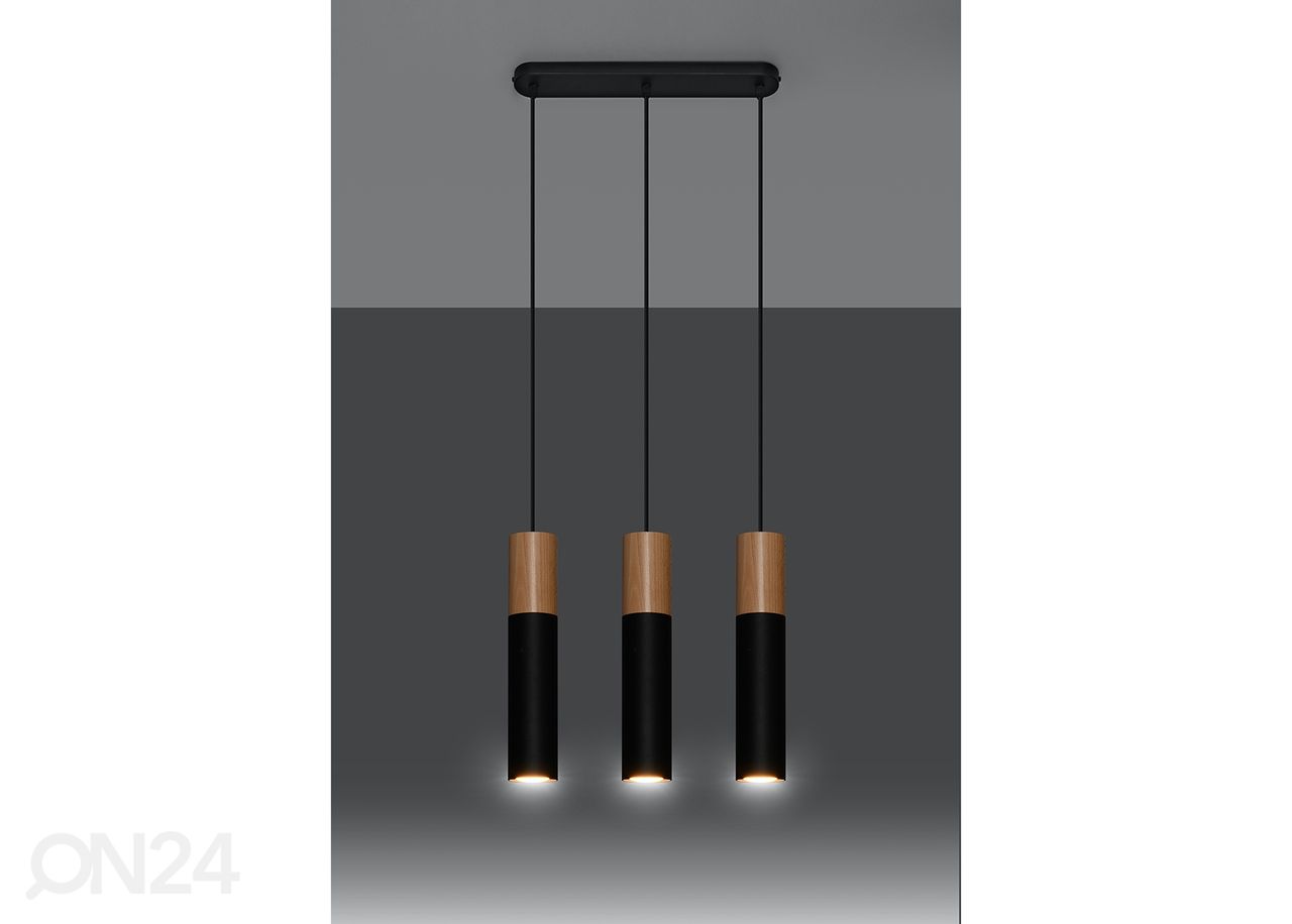 Потолочный светильник Pablo 3, черный/ натуральный увеличить