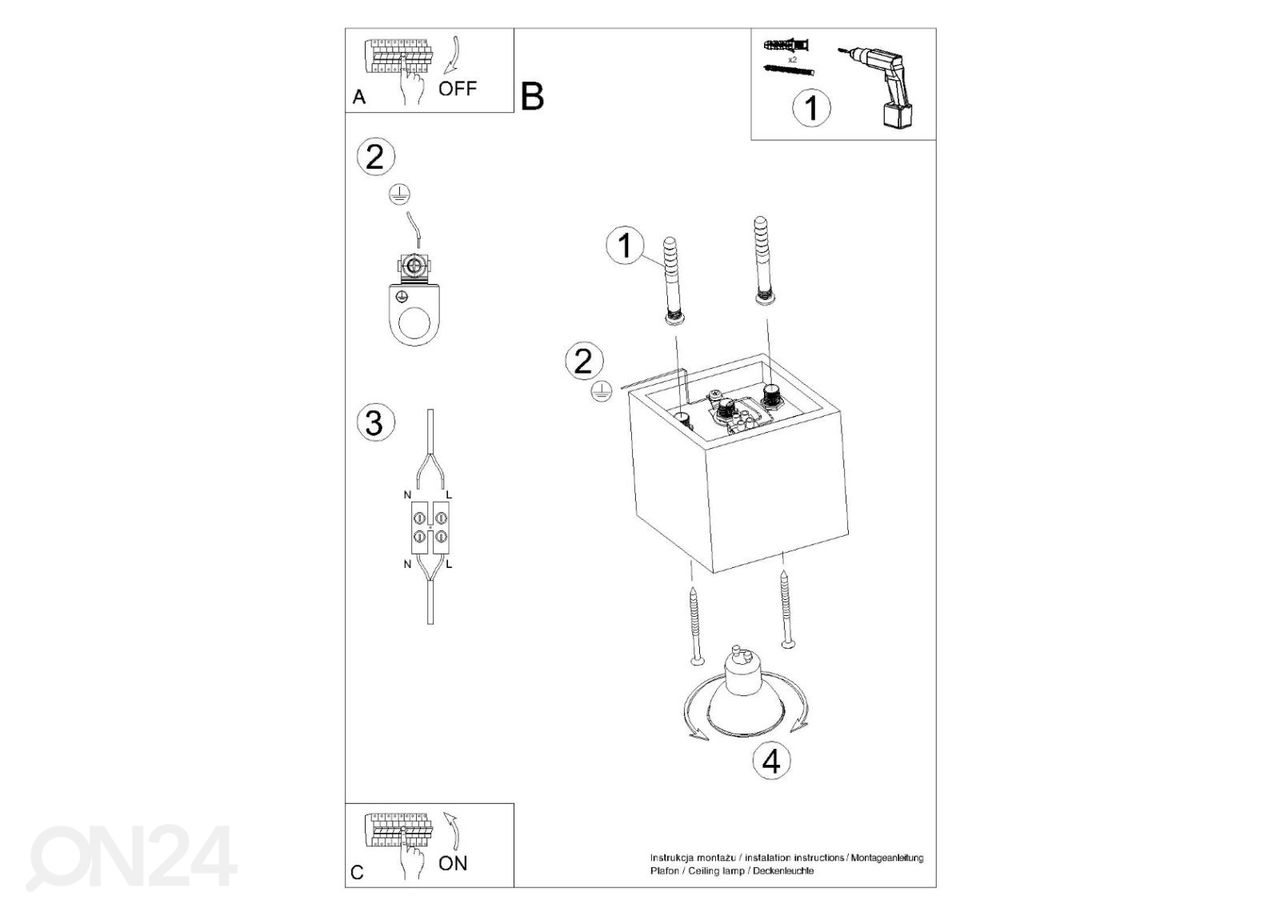 Потолочный светильник Quad 1, белый увеличить