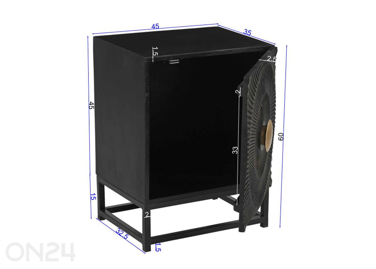 Прикроватная тумба Black Smooth 45 см увеличить