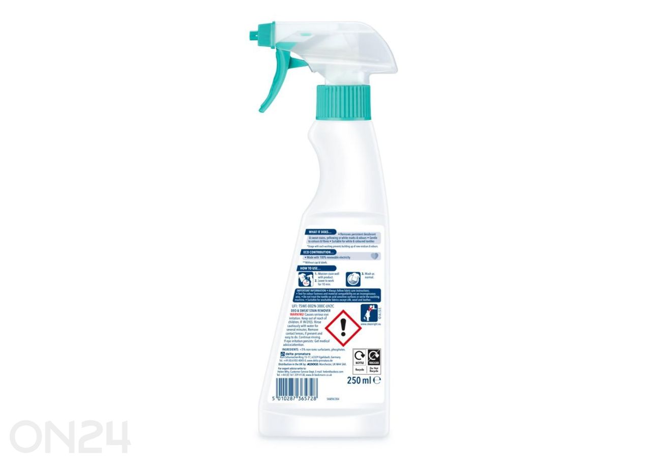 Пятновыводитель для пятен от дезодоранта и пота Dr.Beckmann 250ml увеличить