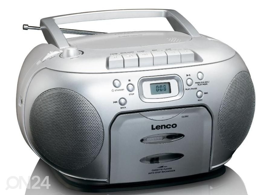 Радиоприемник Lenco CD с кассетным проигрывателем, SCD420SI серебристый увеличить