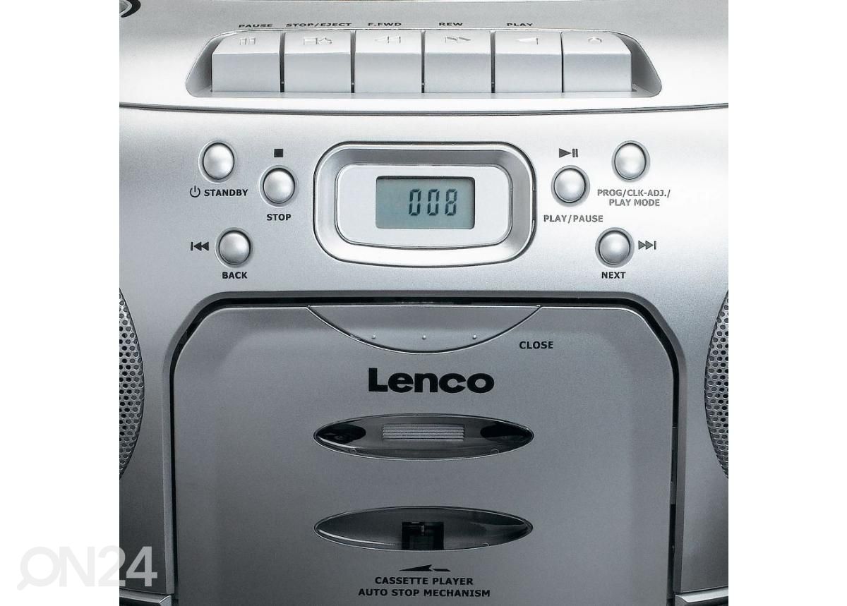 Радиоприемник Lenco CD с кассетным проигрывателем, SCD420SI серебристый увеличить