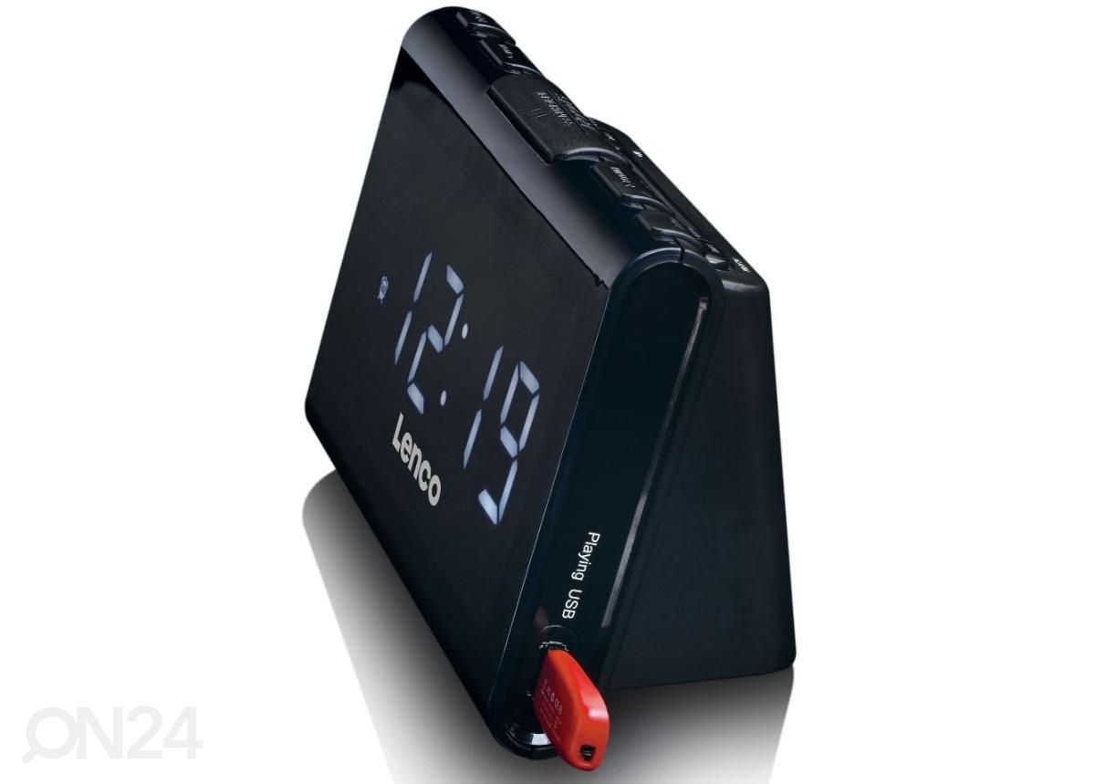 Радиочасы с зарядным устройством USB и плеером Lenco CR525BK, черные увеличить