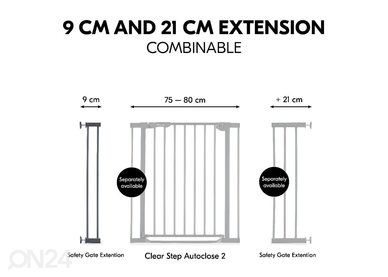 Расширение калитки безопасности 9 cm Hauck Select тёмно-серый увеличить
