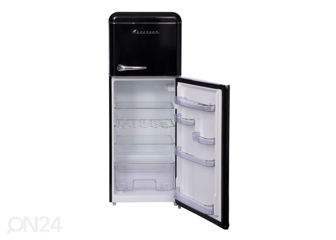 Ретро-холодильник Ravanson LKK210RB, черный увеличить