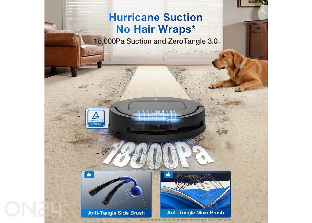 Робот-пылесос Ecovacs Deebot T80 OMNI, сухая и влажная уборка, черный увеличить
