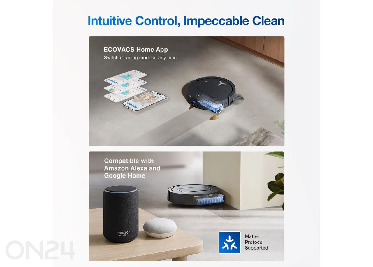 Робот-пылесос Ecovacs Deebot T80 OMNI, сухая и влажная уборка, черный увеличить