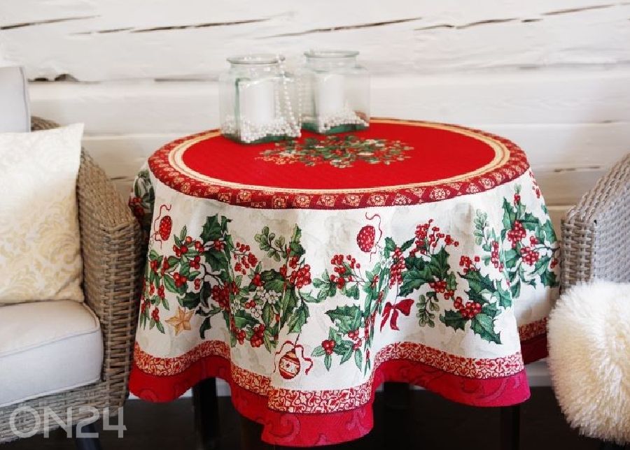 Рождественская скатерть из гобелена Gingle Ø137 см увеличить