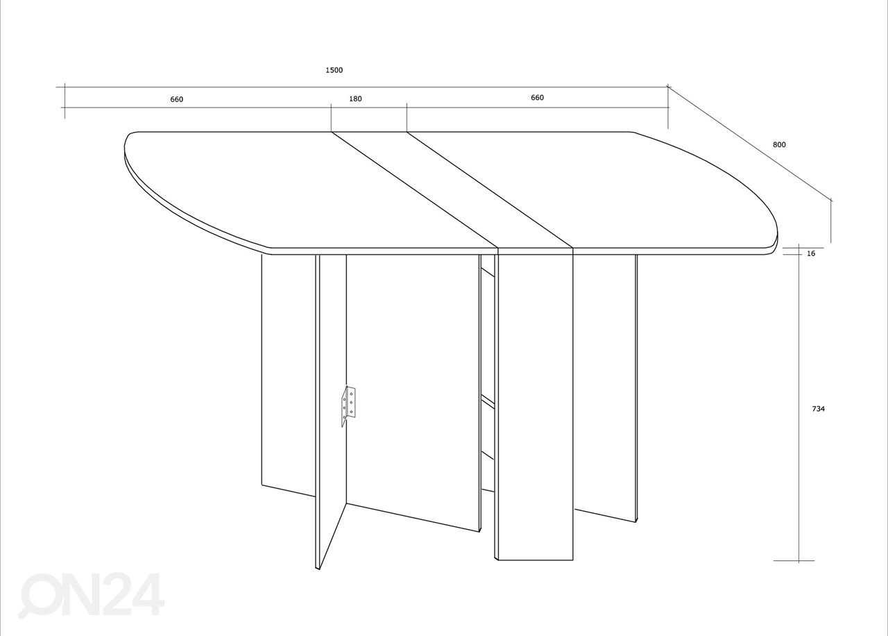 Складной стол 80x86-150 cm увеличить