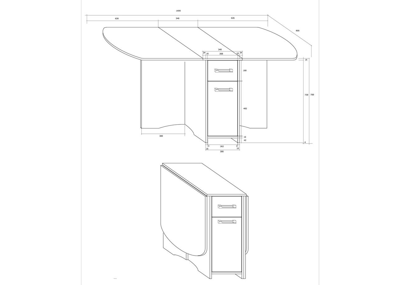 Складной стол Conna 80x100-160 cm увеличить