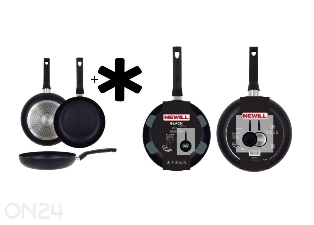 Сковорода Black Ceramic Ø 26 см + защита для сковороды, керамическая, для индукционных плит увеличить