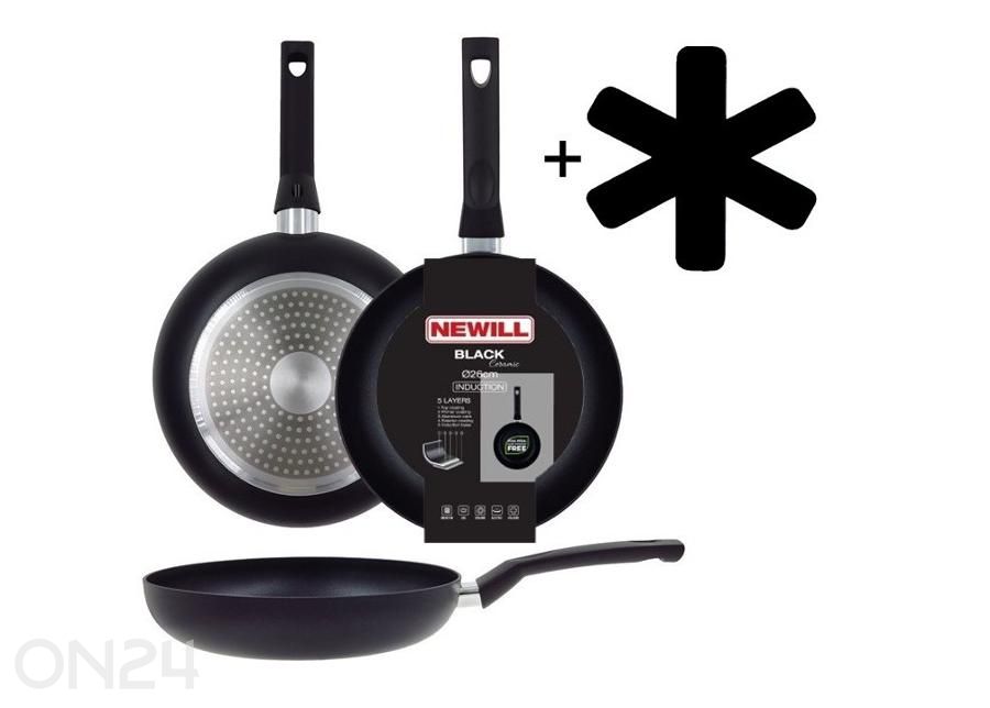 Сковорода Black Ceramic Ø 26 см + защита для сковороды, керамическая, для индукционных плит увеличить