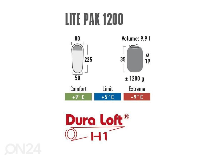 Спальный мешок Lite Pak 1200 сине-оранжевый High Peak увеличить