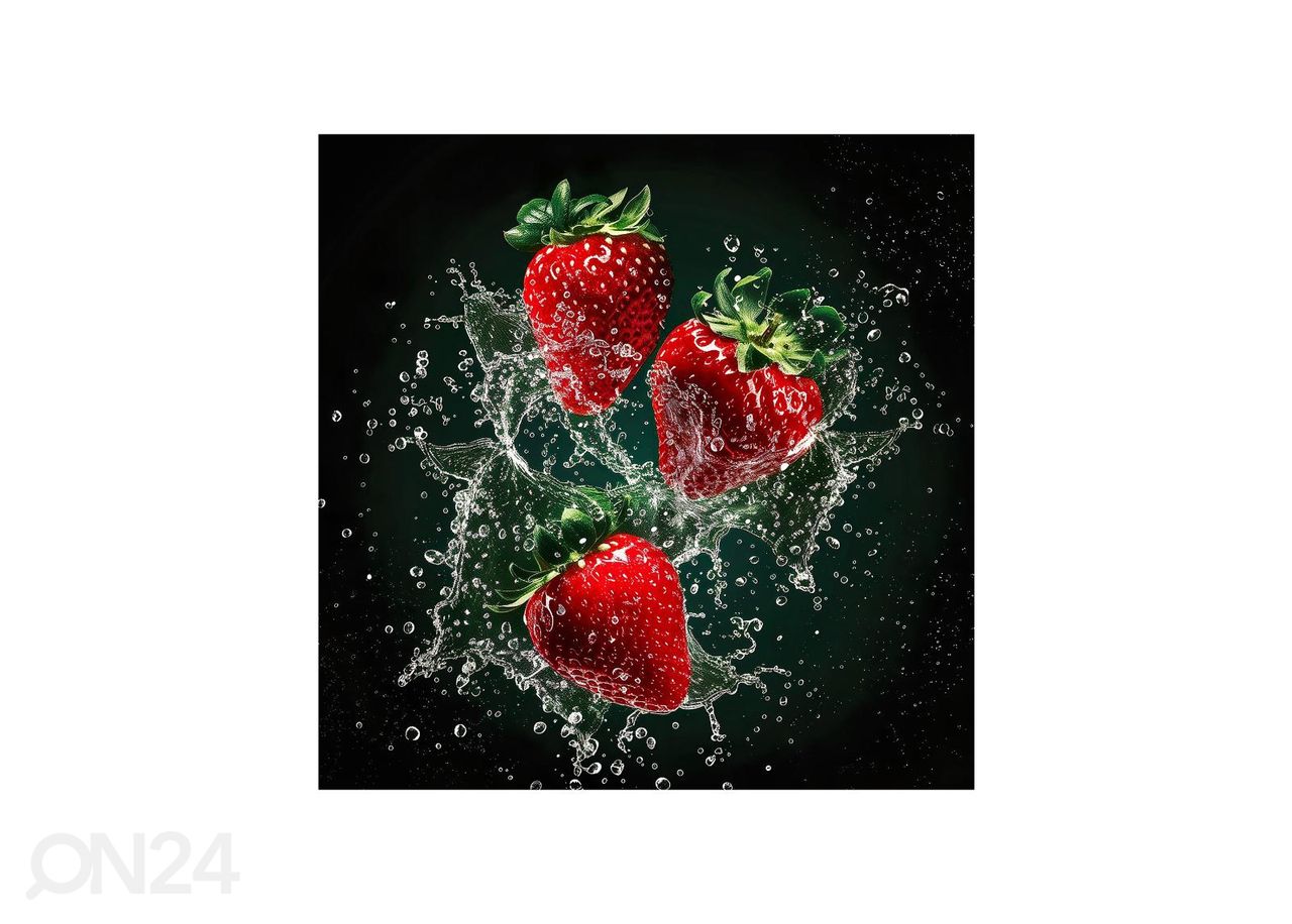 Стеклянная картина Strawberries 30х30 см увеличить