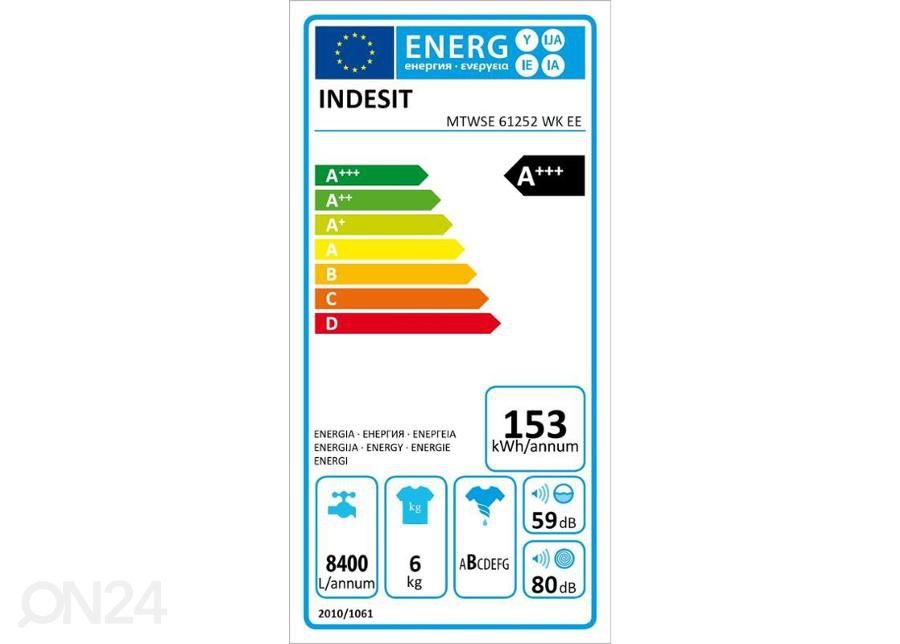 Стиральная машина Indesit MTWSE61252WKEE увеличить