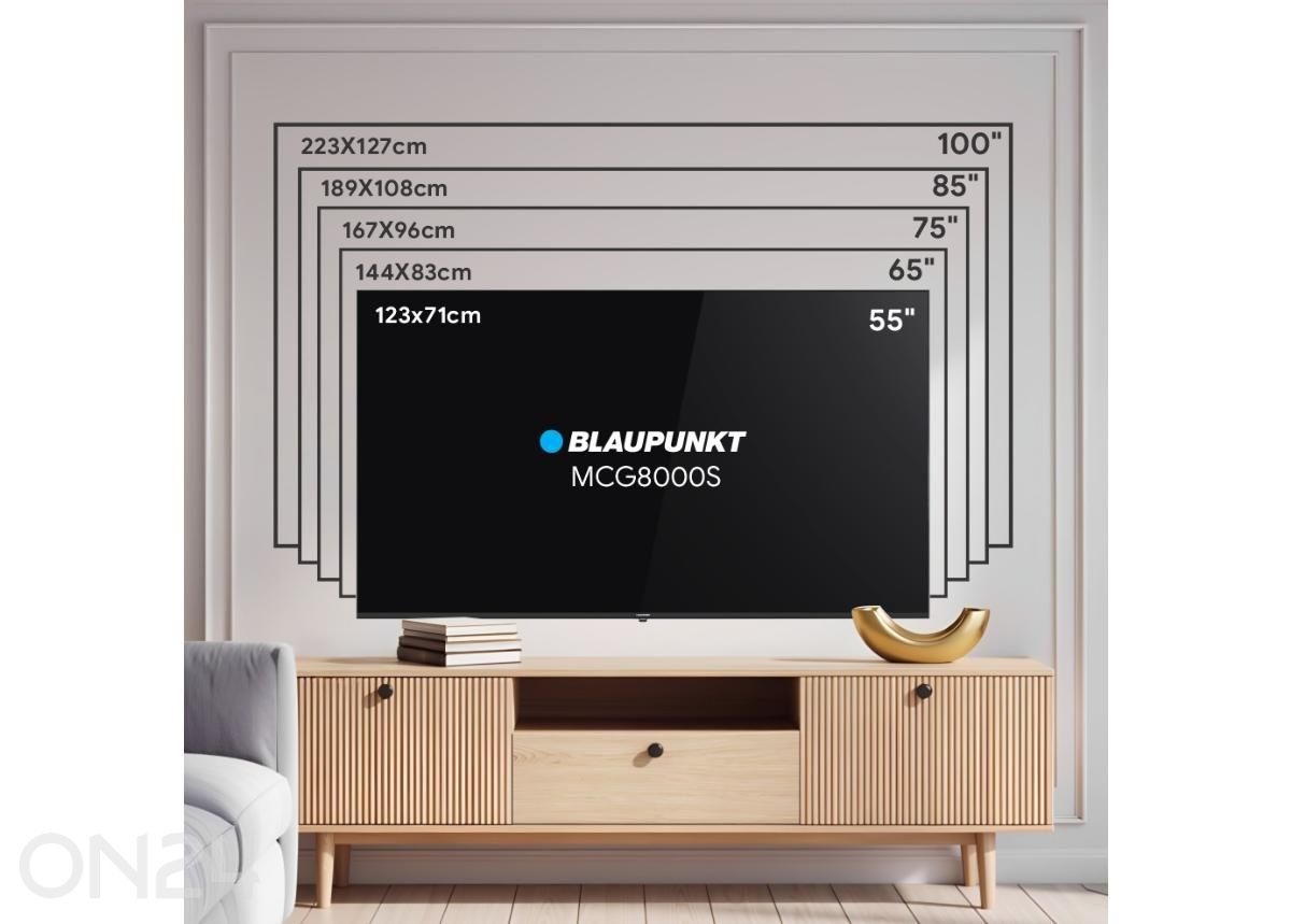 Телевизор Blaupunkt 55 дюймов (139 см) 4K Ultra HD MiniLED Google TV, Dolby Vision, Dolby Atmos увеличить