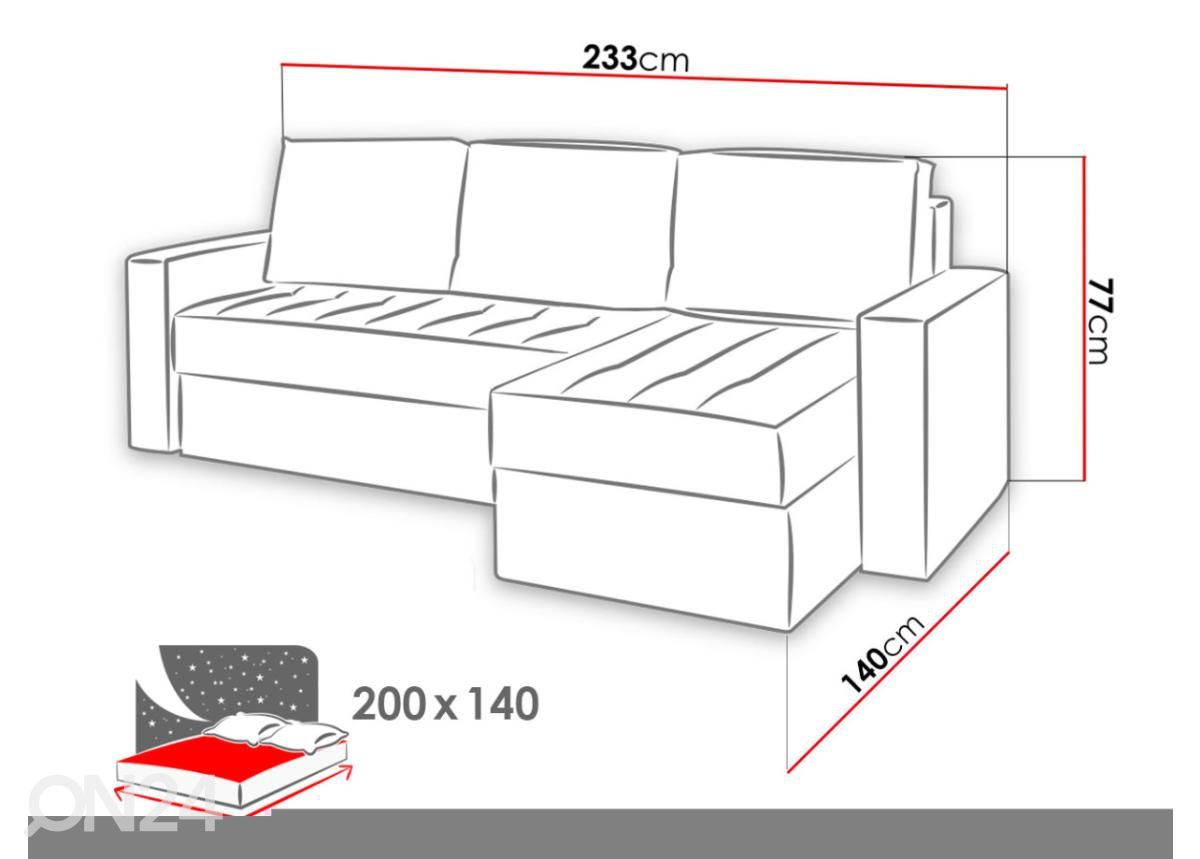 Угловой диван-кровать + пуф увеличить