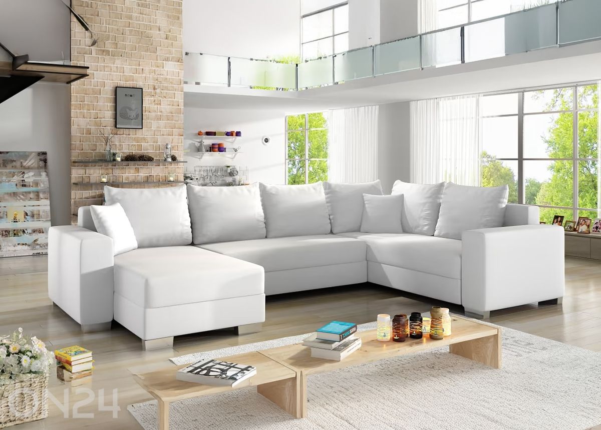 Угловой диван-кровать с ящиком увеличить