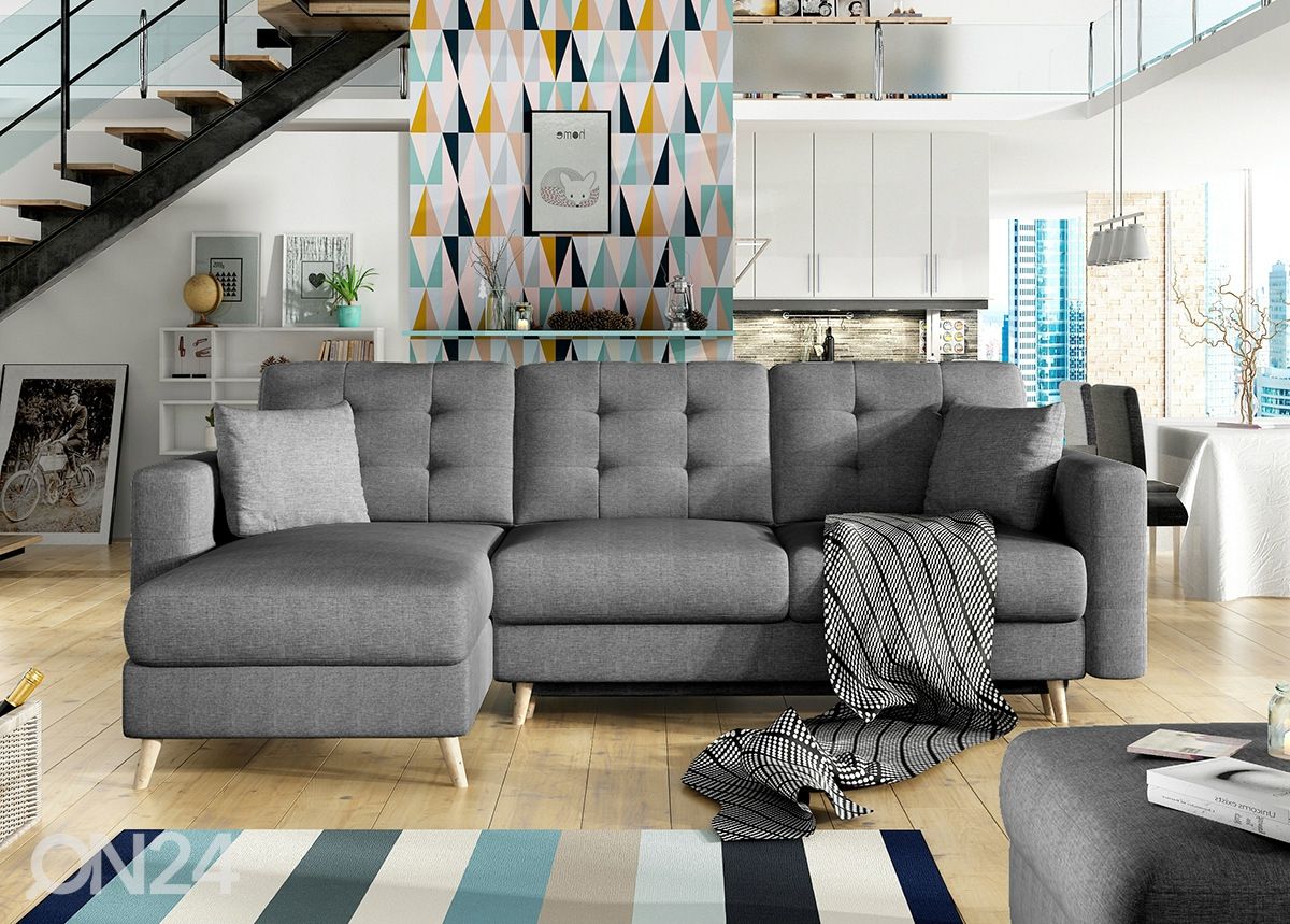 Угловой диван-кровать с ящиком увеличить