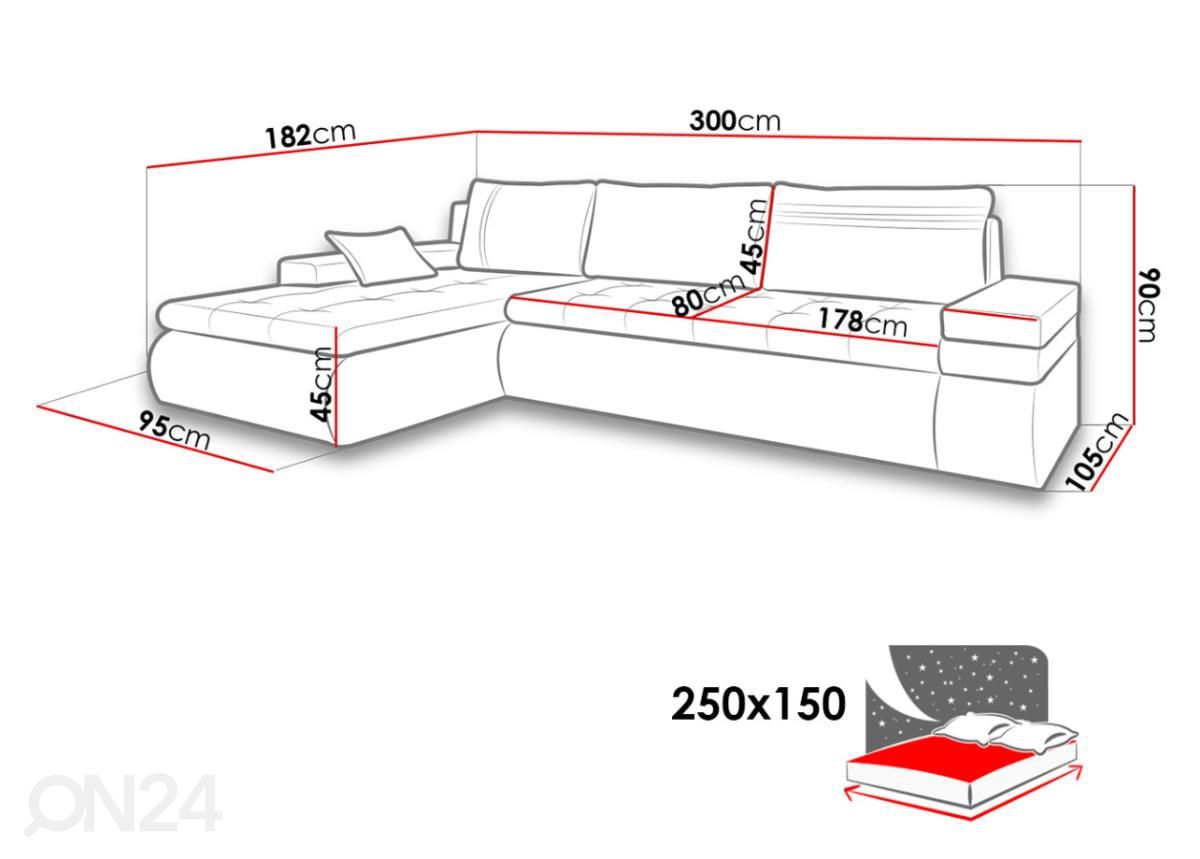 Угловой диван-кровать Bologna XL увеличить