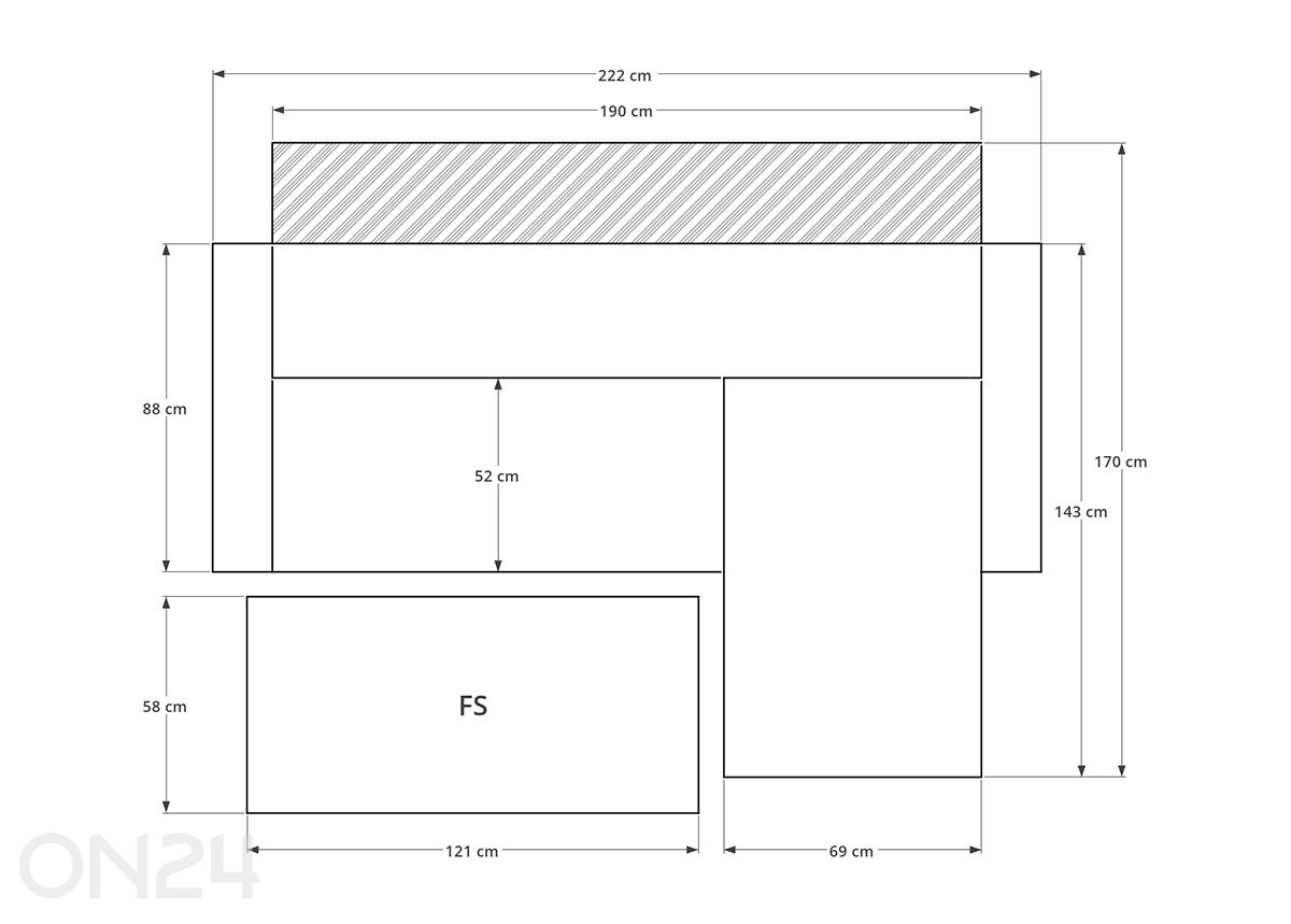 Угловой диван-кровать Claire + пуф увеличить