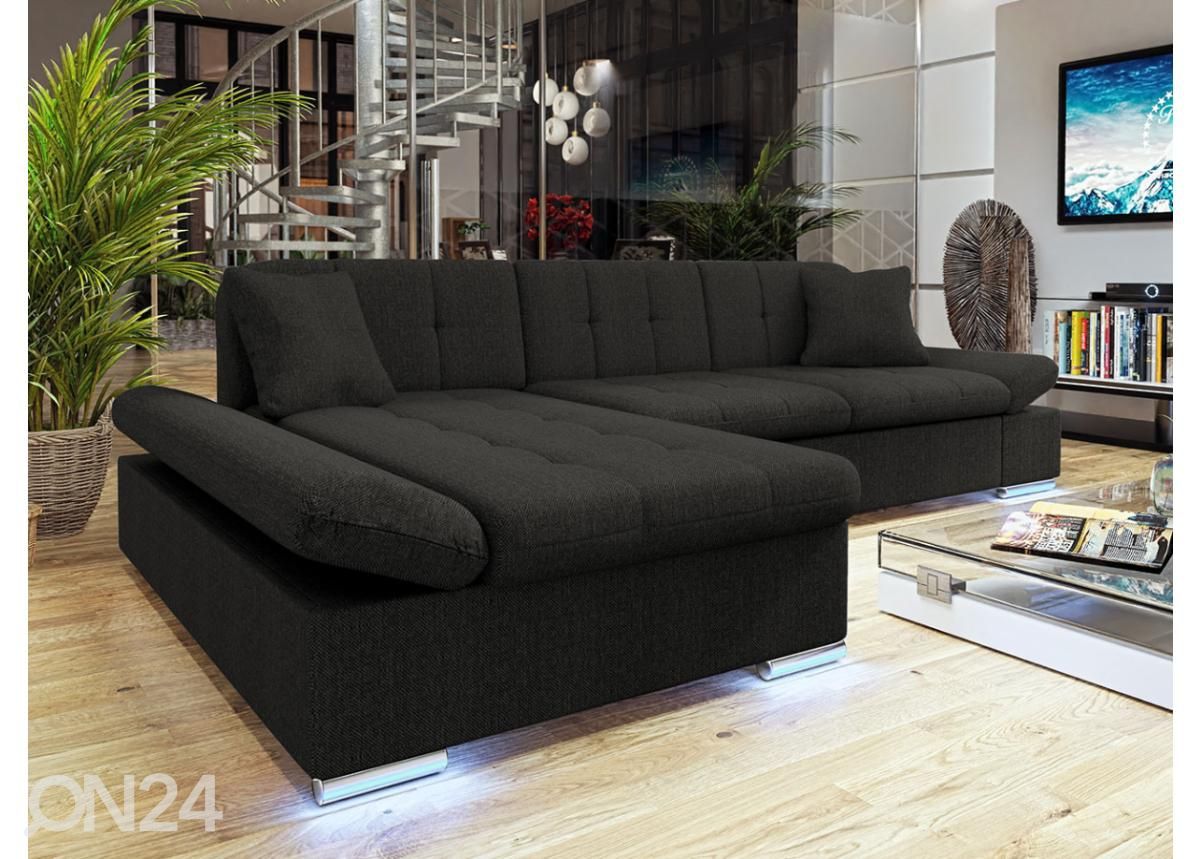 Угловой диван-кровать + LED увеличить
