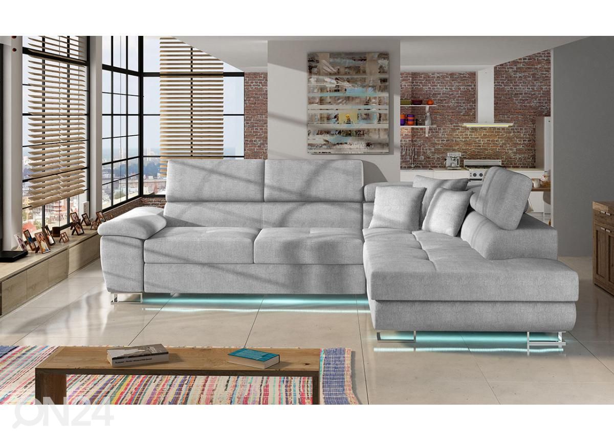 Угловой диван-кровать + LED увеличить
